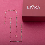 Dual Tone Anklet With Tiny Beads - LIORA - 925 Silver Jewellery