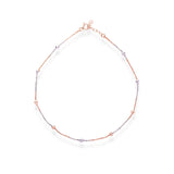 Dual Tone Anklet With Tiny Beads - LIORA - 925 Silver Jewellery