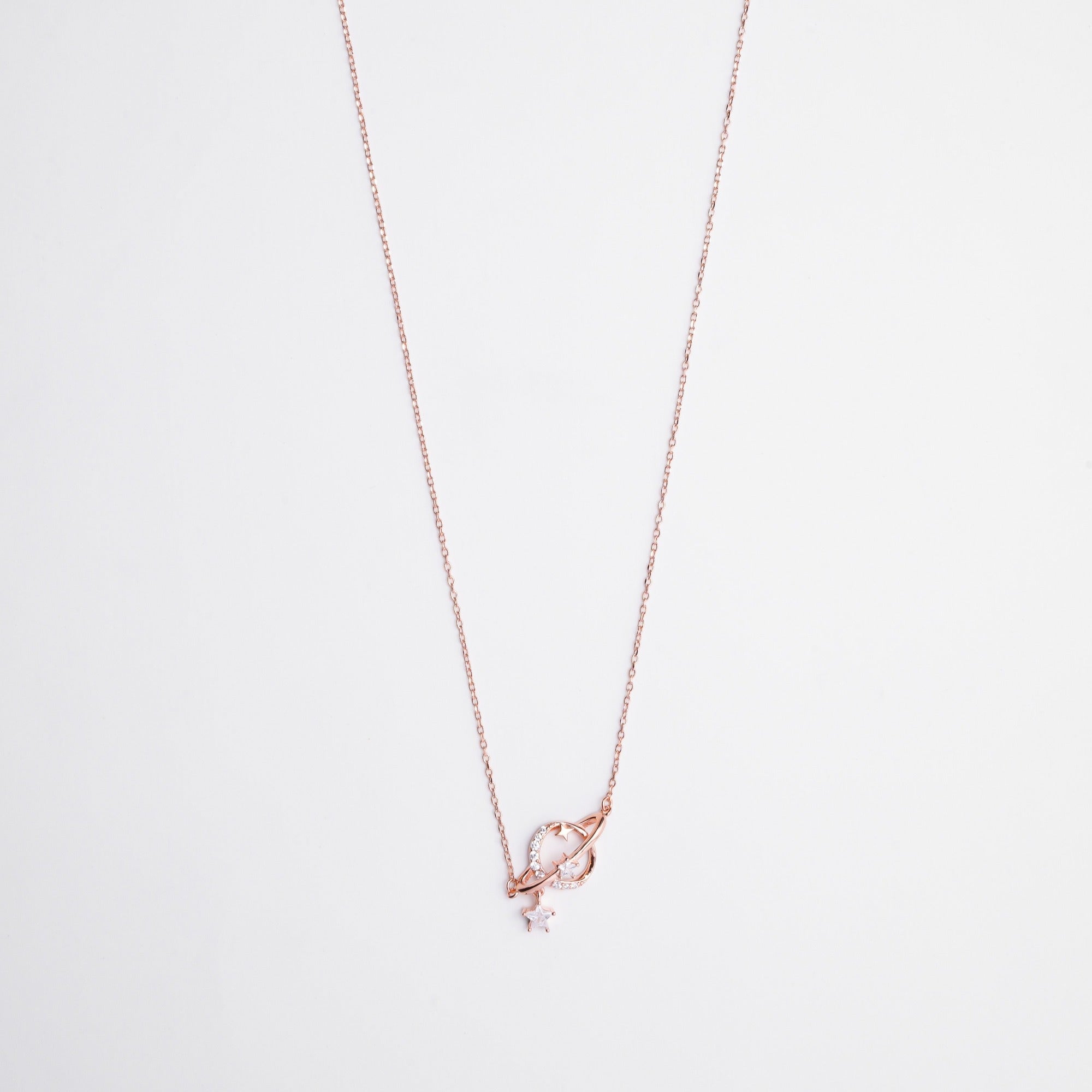 Sterling Silver Rose Gold Plated Celestial Cosmos Necklace - LIORA - 925 Silver Jewellery