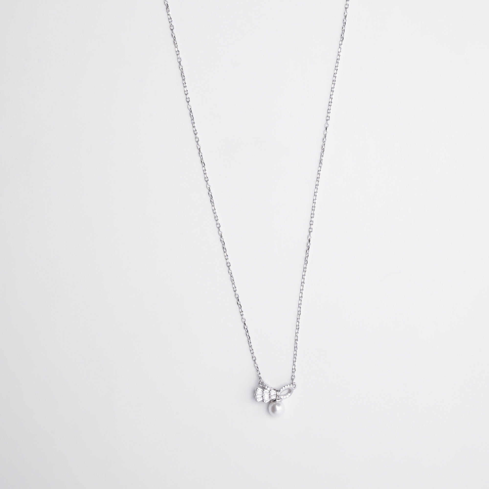 Silver Pearl Motif Necklace - LIORA - 925 Silver Jewellery