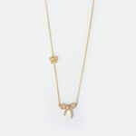 Pure Silver Golden Duo Bow Necklace - LIORA - 925 Silver Jewellery