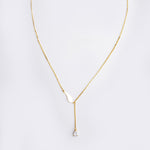 Sterling Silver Golden Drop Solitaire Necklace - LIORA - 925 Silver Jewellery