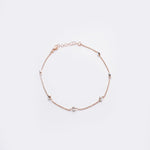 Rosegold Sparkling Balls Italian Anklet - LIORA - 925 Silver Jewellery