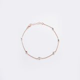 Rosegold Sparkling Balls Italian Anklet - LIORA - 925 Silver Jewellery