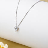 Silver Heart Solitaire Necklace