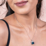 Sterling Silver Sapphire Blossom Necklace - LIORA - 925 Silver Jewellery