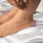 Rosegold Sparkling Balls Italian Anklet - LIORA - 925 Silver Jewellery