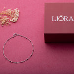 Snake Chain Tiny Beads Anklet - LIORA - 925 Silver Jewellery