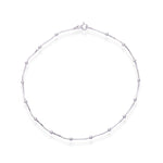 Snake Chain Tiny Beads Anklet - LIORA - 925 Silver Jewellery