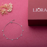 Silver Drop Anklet - LIORA - 925 Silver Jewellery