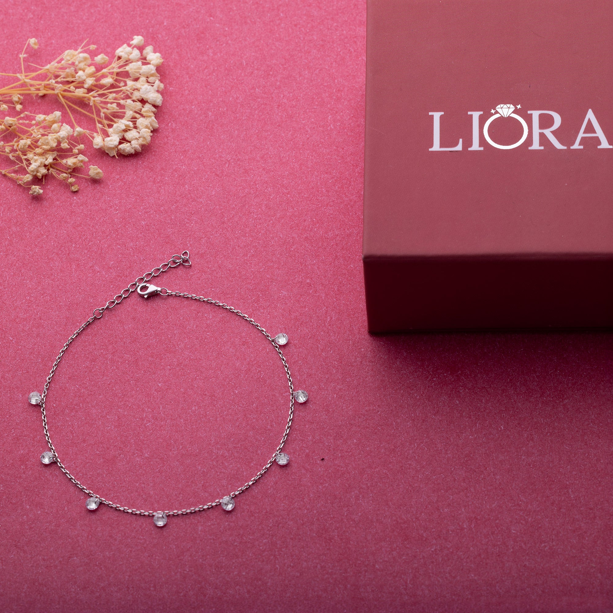 Silver Drop Anklet - LIORA - 925 Silver Jewellery