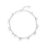 Layered Silver Drop Anklet - LIORA - 925 Silver Jewellery