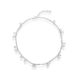 Layered Silver Drop Anklet - LIORA - 925 Silver Jewellery