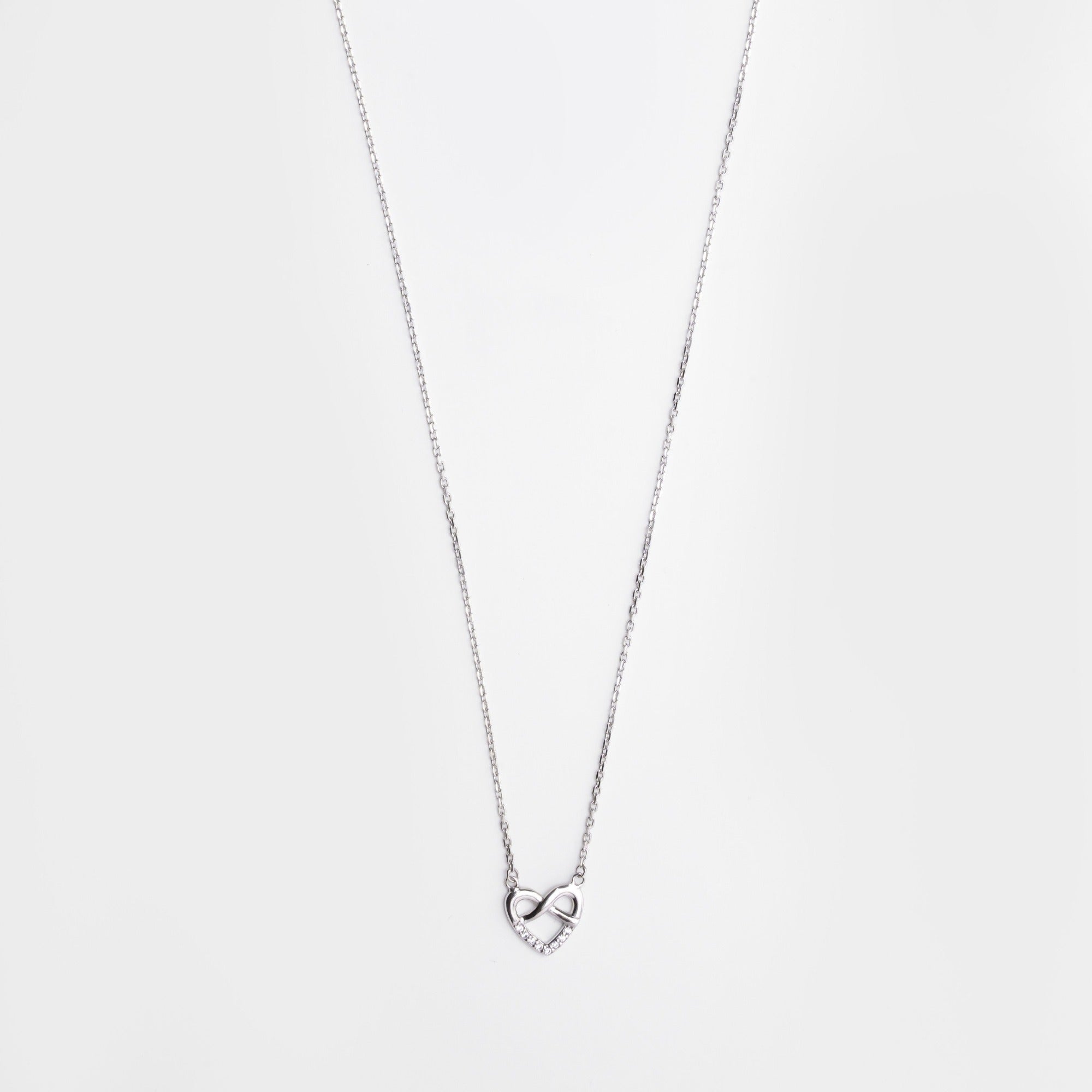 Silver Sparkling Infinity Heart Necklace - LIORA - 925 Silver Jewellery