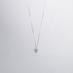 Sterling Silver Light Pink Solitaire Bow Necklace - LIORA - 925 Silver Jewellery