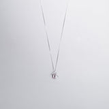 Sterling Silver Light Pink Solitaire Bow Necklace - LIORA - 925 Silver Jewellery