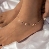 Pure Silver Rose Gold Charming Hearts Anklet