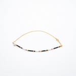 Sterling Silver Pearl & Beads Anklet In Golden Tone - LIORA - 925 Silver Jewellery
