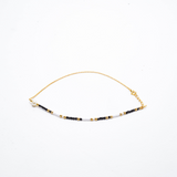 Sterling Silver Pearl & Beads Anklet In Golden Tone - LIORA - 925 Silver Jewellery